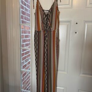 BCBGeneration Geometric Striped jumpsuit